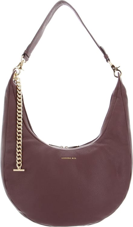 MANDARINA DUCK Schoudertas Mellow Leather Hobo Bag Balsamic Bruine
