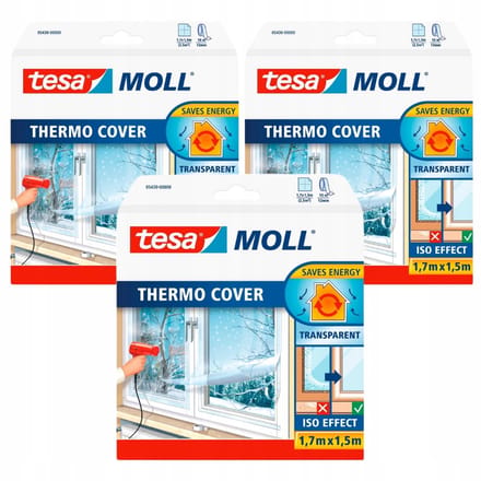 Tesa tesamoll® Thermo Cover - Raamfolie - 1,7m x 1,5m - Transparant - Energiebesparing