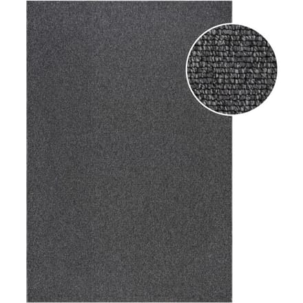 Muratap Lora plus laagpolig effen vloerkleed geweven design antraciet- 80x300 cm