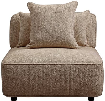 Vente-unique Fauteuil in taupe boucléstof LELACO