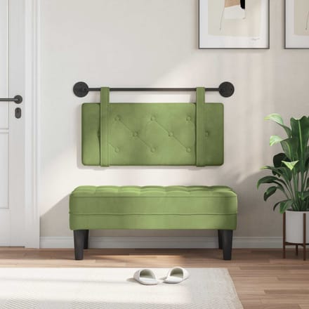 vidaXL - Hangend - hoofdbord - Lichtgroen - Fluweel
