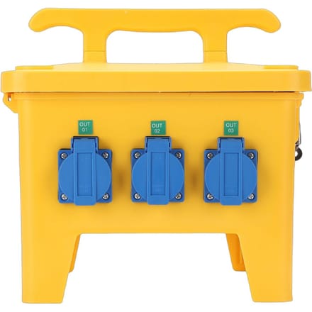 Stroomverdeeldoos 16A Waterdicht Draagbare Elektrische Doos met 6 Stopcontacten voor Bouwplaats Tuin