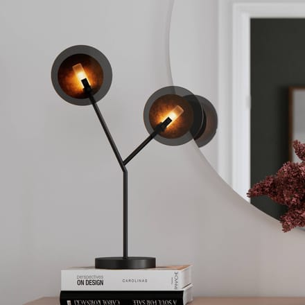 By Rydéns Turno tafellamp, zwart, 2-lamps