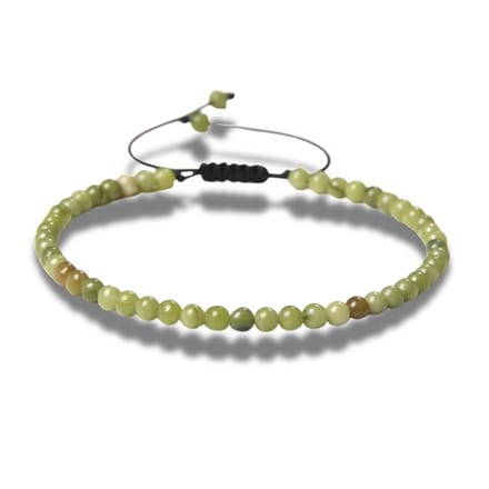 Armband - natuursteen - groene quartz - 4 mm - 16 tot circa 21 cm - in lengte verstelbaar