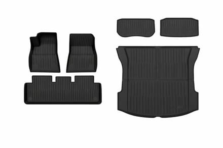 Automatten Tesla Model 3 2019-04/2021 Interieur + Trunk Rubber Ecoline Accessoires