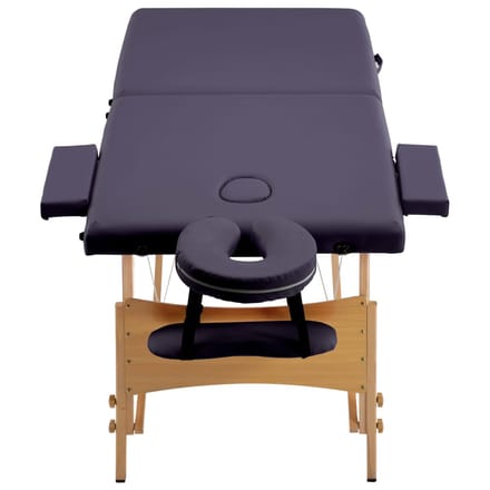 vidaXL - Massagetafel - inklapbaar - 2 - zones - hout - paars