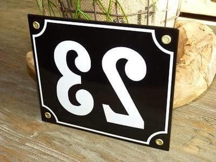 Emaille Huisnummer - Nummerbord Huis - Huis Nummering - Gebold Reliëf - 18x15 cm - Zwart