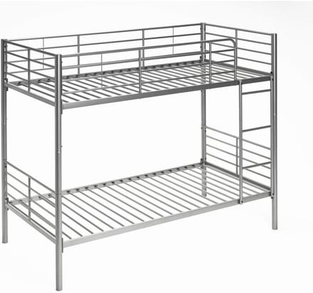 Stapelbed Deelbaar - Met Ladder - Kinderkamer - Om te Bouwen - 80x190 cm - Zilver