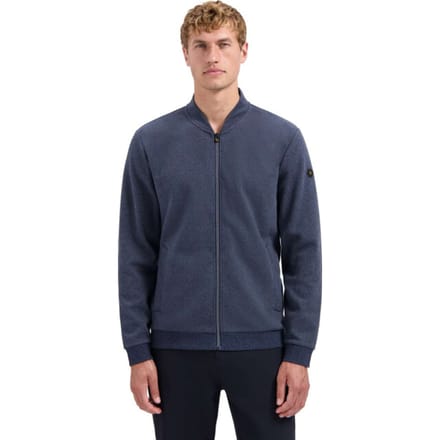 No Excess Sweater Full Zip College Collar Twill Relief Night Größe: L | Pullover Outlet | Herren | Schwarz