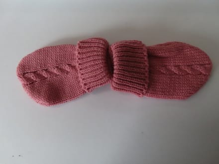 Wantjes - Roze - Meisjes - Gebreid - S - 6 - 12 maand