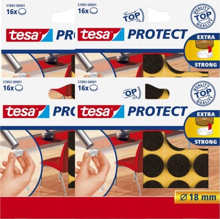 Tesa Protect - Filc Pad - Ø 18mm - Bruin - Zelfklevend