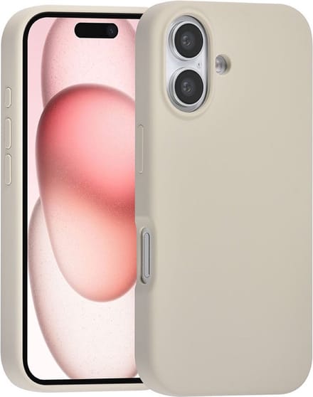 Multimedia & Accessoires Premium Siliconen TPU Back Cover Case Hoesje geschikt voor Apple iPhone 16 – Grijs – Zachte Plastic – Soft Case