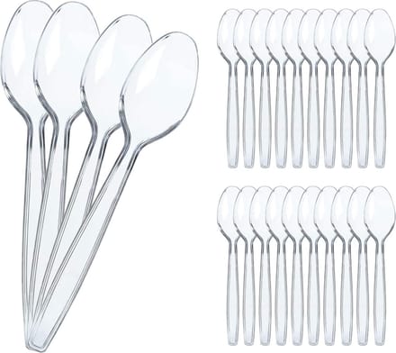 100x Herbruikbare Lepel - Transparant - 18 cm