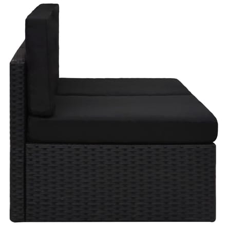vidaXL - Tweezitsbank - sectioneel - poly - rattan - zwart
