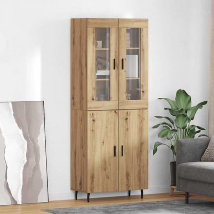 vidaXL - Highboard - 2 - st - Artisan - Eiken - 69,5 - x - 34 - x - 180 - cm - Bewerkt - hout