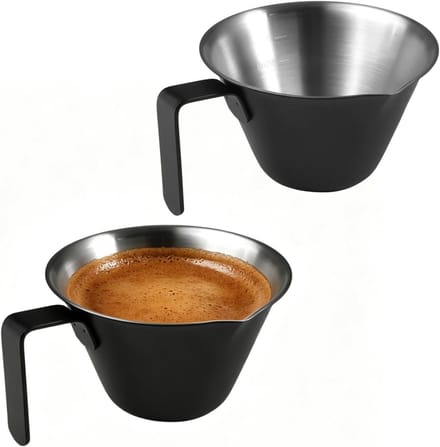 SolidKeus - Set van 2 Roestvrijstalen Espresso Maatbekers 100ml