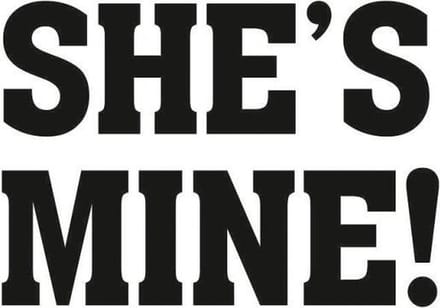 Schoenstickers bruiloft She's Mine - trouwen - bruidegom - bruid - soulmates - sticker