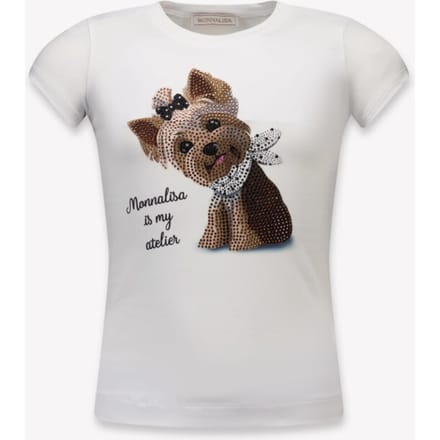t-shirt hond meisje wit