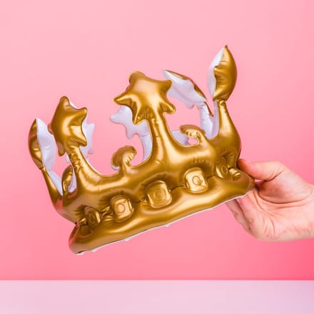 Kroon goud opblaasbaar (23cm)