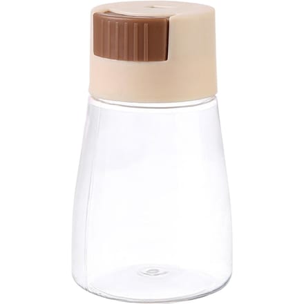 Salière Type Pression Multifonctionnelle Plastique Distributeur d'Épices Quantitatif Bouteille d'Assaisonnement Beige beige