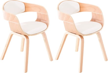 CLP Kingston Set van 2 Stoelen - Kunstleer - natura/wit