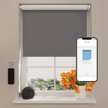 DTCH® Elektrisch Rolgordijn Verduisterend - Easy - Dark Grey - 110 x 190 cm - Motionblinds CMD-03