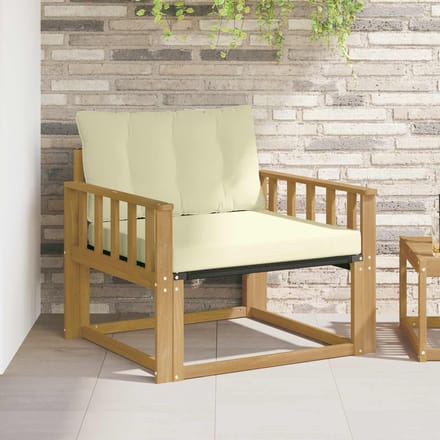 vidaXL - Buiten - bank - set - Massief - Acaciahout - en - Textilene