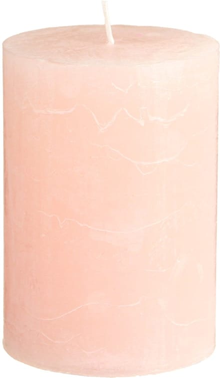 Lichtroze geverfde pilaarkaarsen 85×120mm, set van 2 – Elegante waskaa