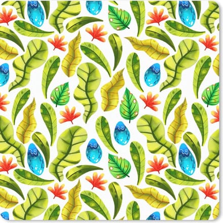 Muismat 20x20 cm - Mousepad Bloemen - Jungle - Bladeren - Muismatten