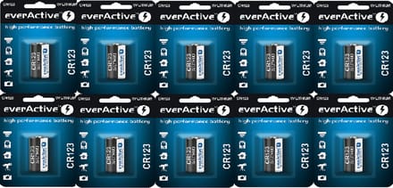 everActive CR123 3V Lithium Batterij - High Capacity 1500mAh 10 Stuks