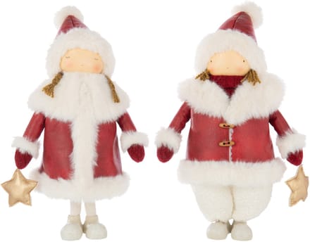 J-Line figuur Meisje + Ster - polyresin - mix - large - 2 stuks