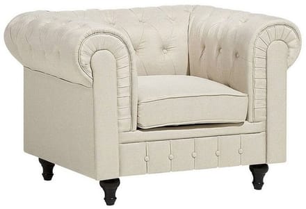 CHESTERFIELD - Chesterfield fauteuil - Beige - Polyester