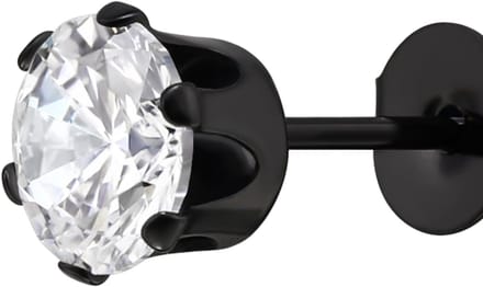 Runde 6 mm Oorbellen aus Edelstahl mit Zirkonia