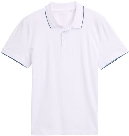 Tom Tailor - Slim fit jersey poloshirt met stretch - Maat XXL - White