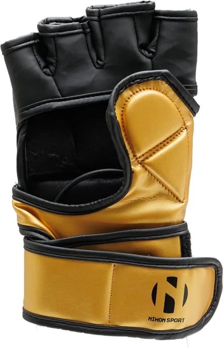 Nihon MMA-handschoen | Zwart / Goud (Maat: M)