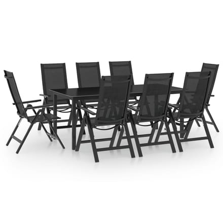 vidaXL - 9-delige - Tuinset - aluminium - antracietkleurig