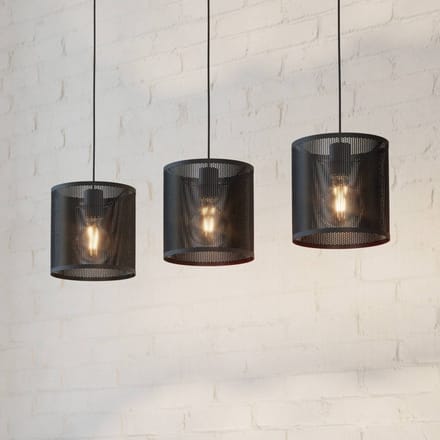 EGLO Hanglamp Manby, lengte 90 cm, zwart, 3-lamps, staal