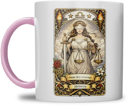 Sterrenbeeld mok - Waterman - Roze - Tarot mok - Gepersonaliseerd met naam en datum