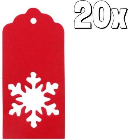 Kerstcadeau Naam Labels - Cadeaulabels - Kerstmis Kado Gift Tags - Sneeuwvlokje - 20 Stuks