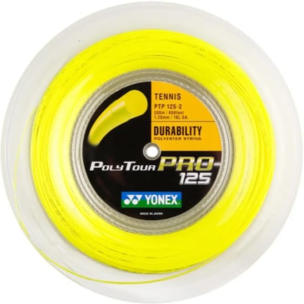 Yonex Polytour Pro - 1.25mm - Tennissnaar - Rol 200m - Polyester - Geel