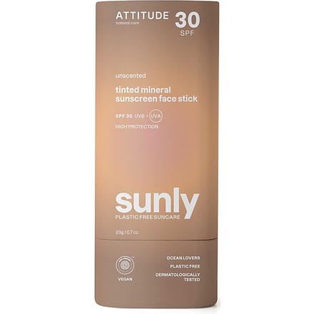 Attitude Sunly Getinte Gezichtsstick SPF30 Parfumvrij - 20 gr