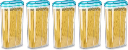Plasticforte Voedselcontainer strooibus - 5x - blauw - 2350 ml - kunststof - voorraadpotten
