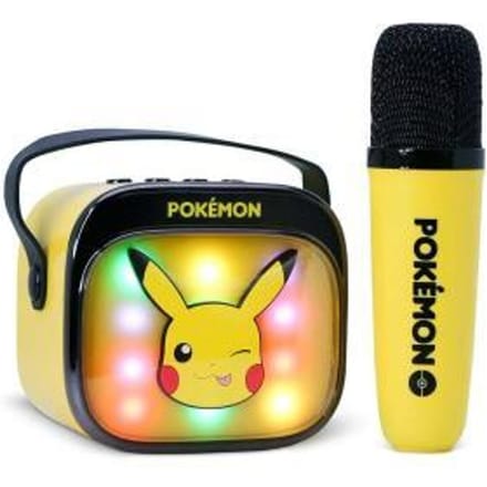 Pokémon - karaoke set voor kinderen - draadloze microfoon en speaker - met lichteffecten - stemvervorming