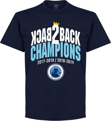 City Back to Back Champions T-Shirt - Navy - M