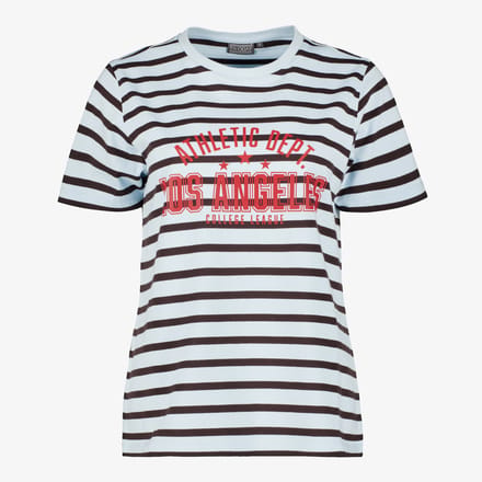 TwoDay gestreept dames T-shirt lichtblauw - Maat M