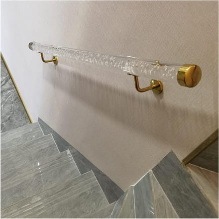 Trapleuning Acryl - Wandsteun Trap - Veilig Lopen - Verstelbare Lengte - Tot 6 meter - Gouden Beugel