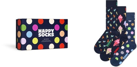 Happy Socks unisex giftbox 3P sokken navy blauw