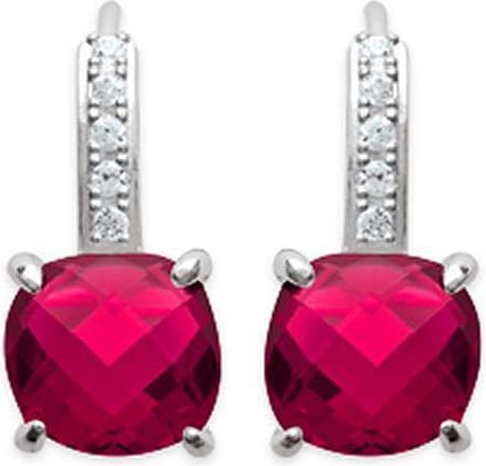 Amanto Oorbellen Dorra Red - 925 Zilver Gerhodineerd - Ø7mm - 17mm