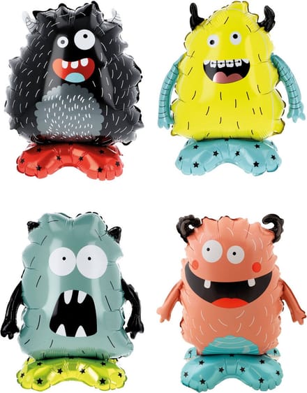 Folat - Staande Folieballon Monsters - 4 stuks (35 x 40 cm)