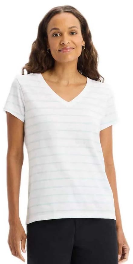 Dockers A1759 T-shirt Met Korte Mouwen En V-hals Wit S Vrouw